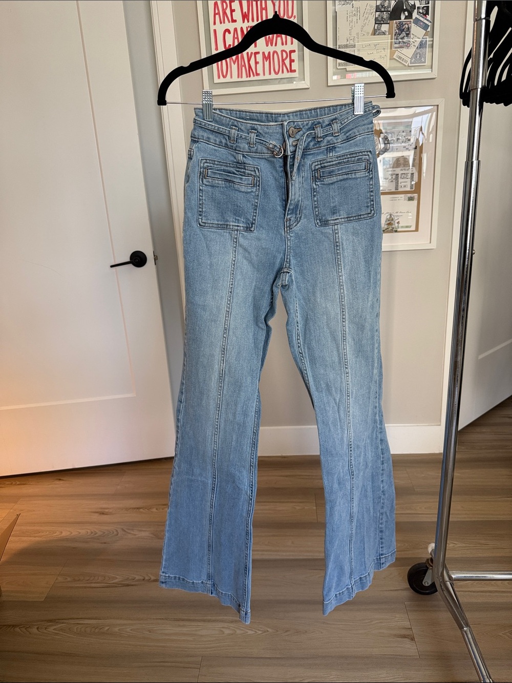 Shyanne Light Blue Flare Wide-Leg Jeans